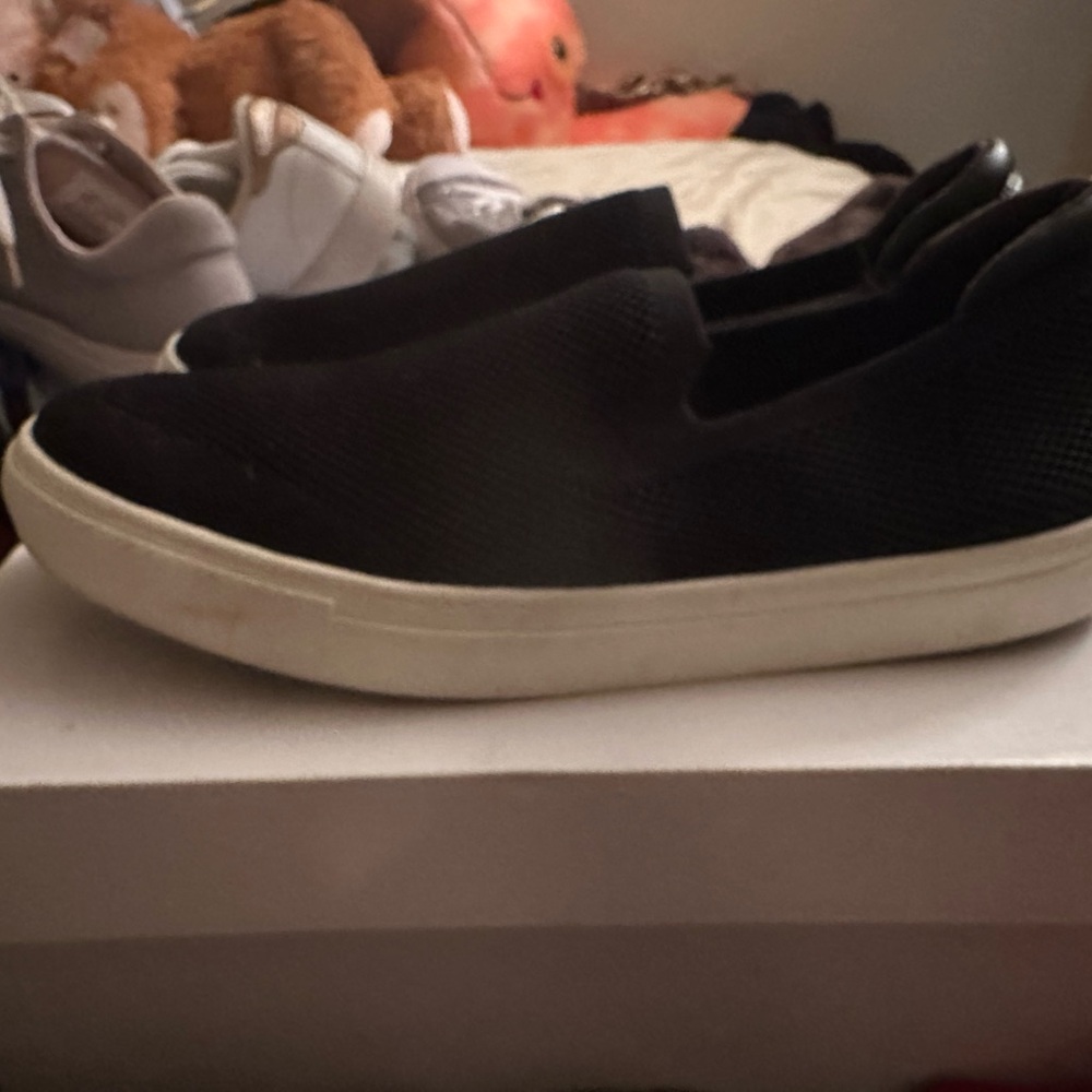 H&M Black Textured Slip-On Shoes